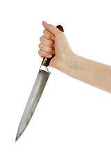 Image showing Large Knife in Hand