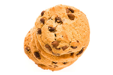 Image showing Chocolate Chip Cookies isolated on the white