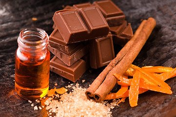 Image showing chocolate with orange and cinnamon