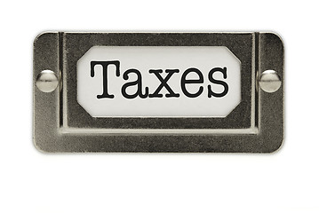 Image showing Taxes File Drawer Label