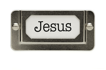 Image showing Jesus File Drawer Label