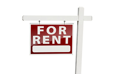 Image showing For Rent Real Estate Sign on White