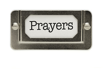 Image showing Prayers File Drawer Label