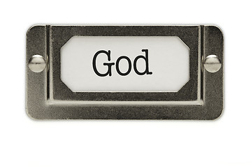 Image showing God File Drawer Label