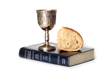 Image showing Wine and breadn