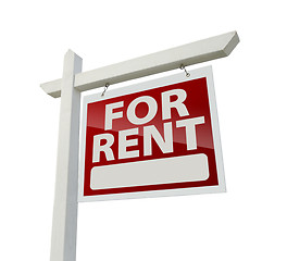 Image showing Right Facing For Rent Real Estate Sign on White