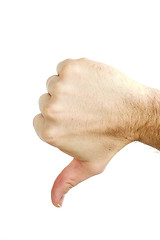 Image showing Thumbs Down Isolated