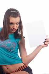 Image showing Girl wth blank sheet