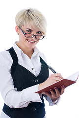 Image showing Businesswoman with notebook