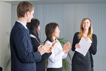 Image showing Woman making a business presentation