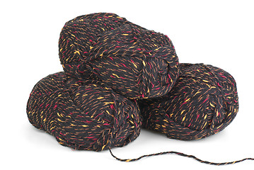 Image showing Three clews of wool yarn