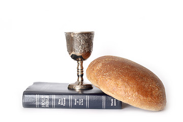 Image showing Wine and breadn