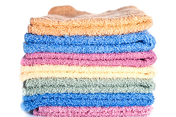 Image showing stacked colorful towels