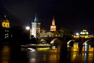 Image showing Charles bridge at night