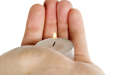 Image showing Holding Tea Light