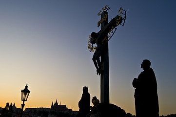 Image showing Statue at the Charles bridge