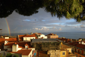 Image showing Rainbow over the Alfama