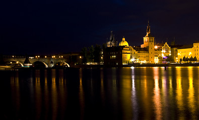 Image showing Charles bridge at night