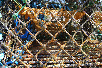 Image showing Colorful fishing nets