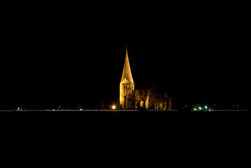 Image showing church at night