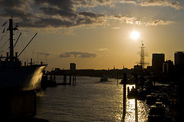 Image showing Industrial sunset