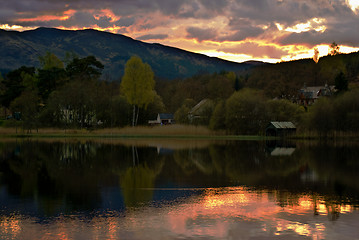 Image showing Sunset in the Trossachs