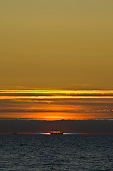 Image showing Sailing into the sun