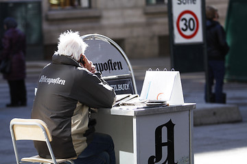 Image showing Newspaper Salesman