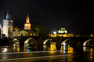 Image showing Charles bridge at night