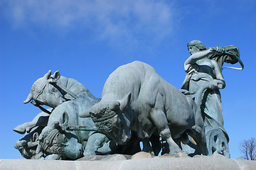 Image showing Gjevjon Statue in Copenhagen