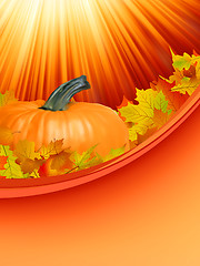 Image showing Abstract Classical autumn card with pumpkin. EPS 8