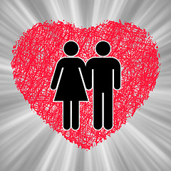 Image showing Conceptual image of Man and Woman in love. EPS 8