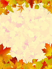 Image showing A frame formed by colorful autumn leaves. EPS 8