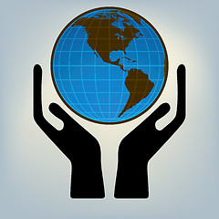 Image showing Hands holding the world. EPS 8