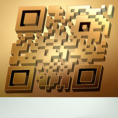 Image showing Gold 3D qr code for item in sale. EPS 8