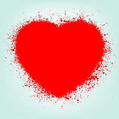 Image showing Grunge abstract heart with red splash. EPS 8