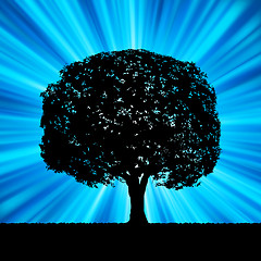 Image showing Tree with blue burst template. EPS 8