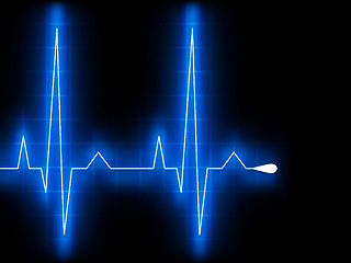 Image showing Blue heart beat. Ekg graph. EPS 8