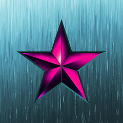 Image showing illustration of a purple star on steel. EPS 8