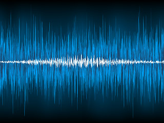 Image showing Sound waves oscillating on black background. EPS 8