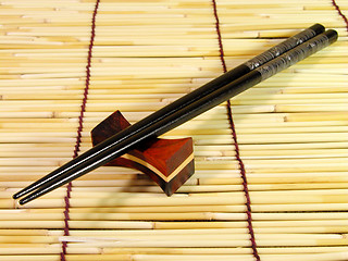 Image showing Black chopsticks