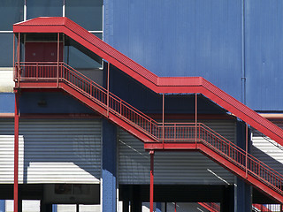 Image showing Red staircase