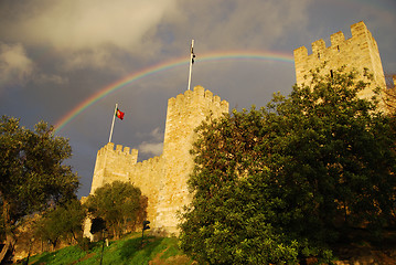 Image showing Rainbow Over Castelo Sao Jorge 