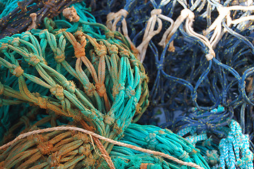 Image showing Colorful fishing nets