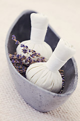Image showing lavender massage stamps