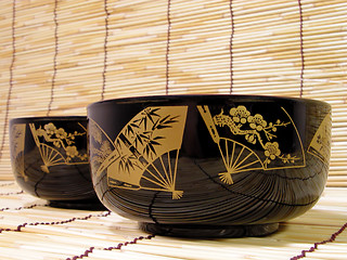 Image showing Elagant Japanese bowls