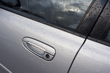 Image showing Wet morning car