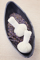 Image showing lavender massage stamps