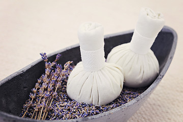 Image showing lavender massage stamps