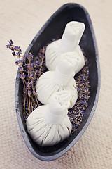 Image showing lavender massage stamps